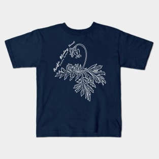 Pacific Bleeding Heart line art Kids T-Shirt